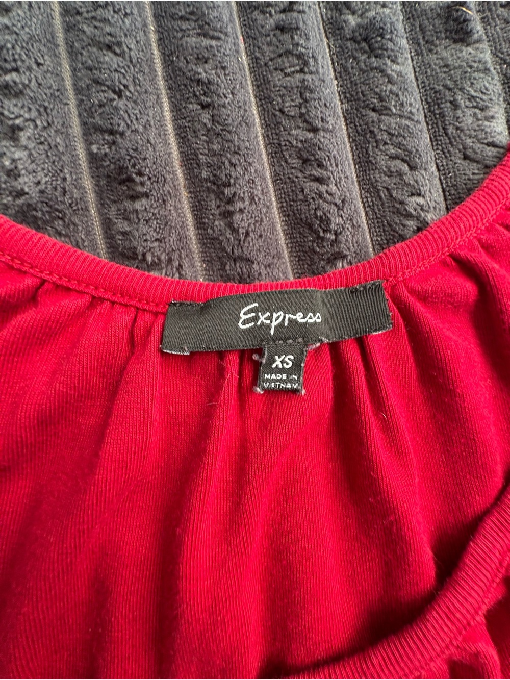 Express Red Scoop-Neck Long Sleeve Tee View 2